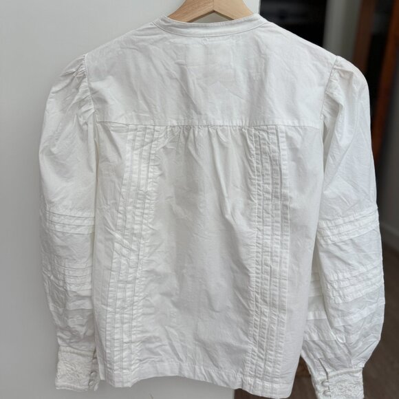 Anthropologie Delilah Pleated Lace Peasant Blouse - Picture 5 of 6